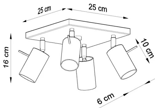Lampă spot RING 4 4xGU10/40W/230V negru