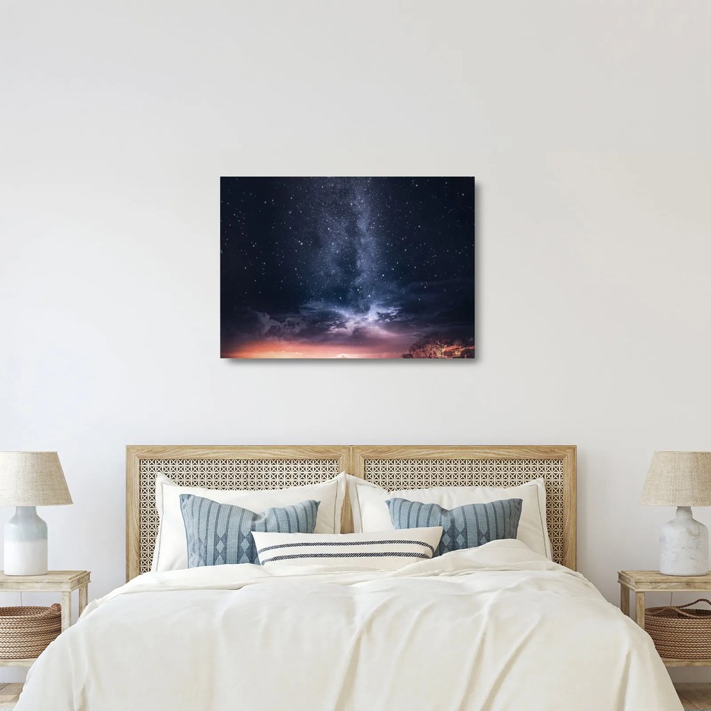 Tablou pe sticlă cerului plin de stele (70x50 cm)