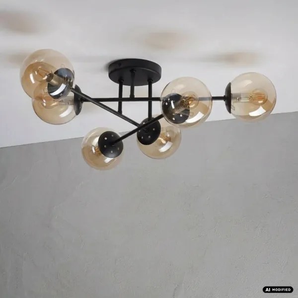 Lustră aplicată MALENA 6xE14/5W/230V maro/bej fumuriu