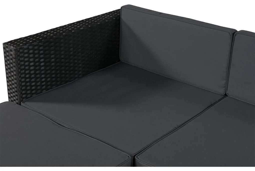 Juskys Set ratan de gradina Punta Cana M - perne negre/antracit