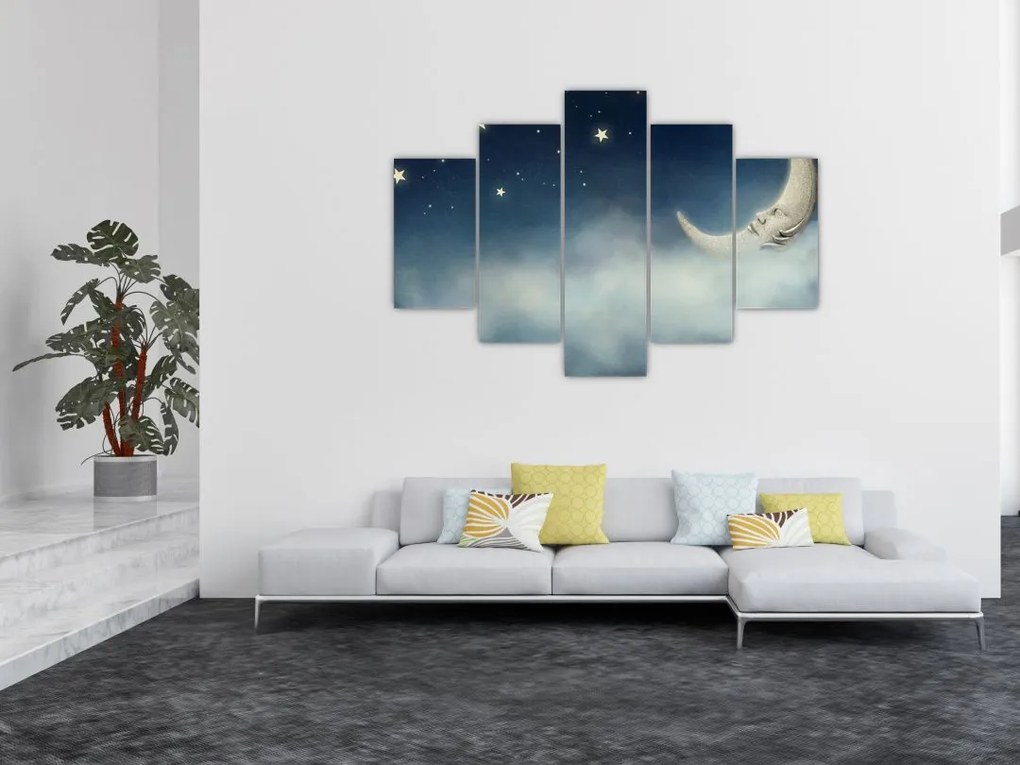 Tablou - Luna cu stele (150x105 cm)