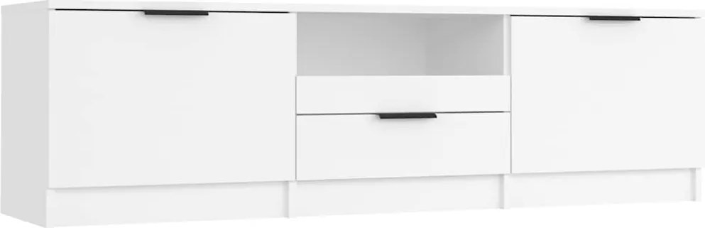 vidaXL Comodă TV albă 140x35x40 cm, lemn stratificat