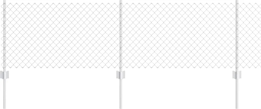 vidaXL Gard cu Stâlp Argintiu 0,6 x 25 m Oțel