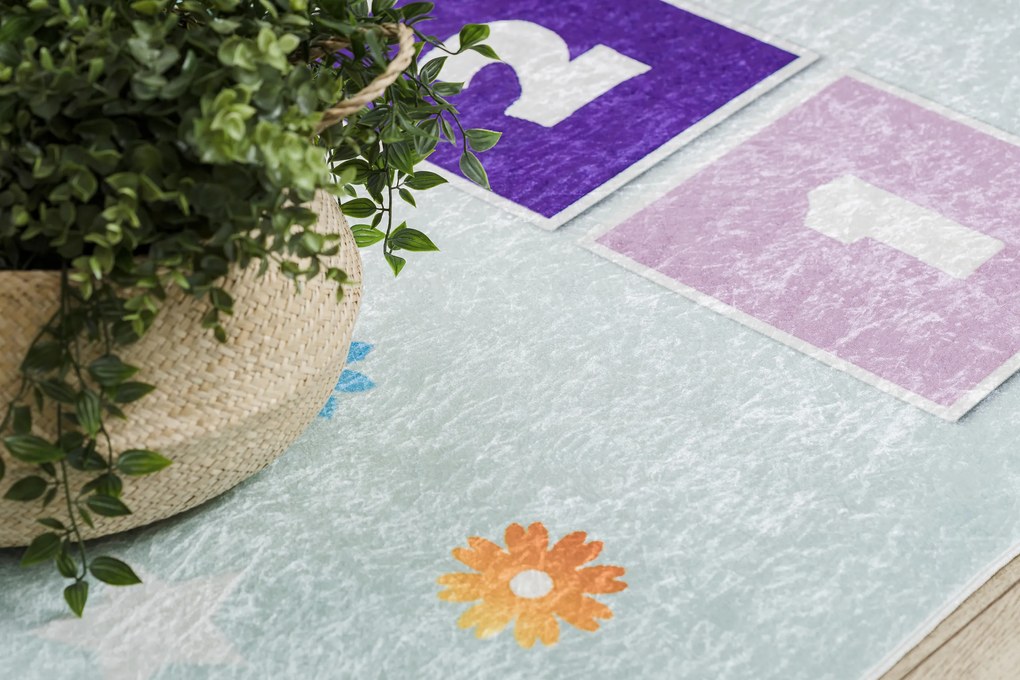 BAMBINO 1075 covor lavabil Grădină hopscotch, numere pentru copii anti-alunecare - verde - SECUNDAR-COTATI PRODUSUL