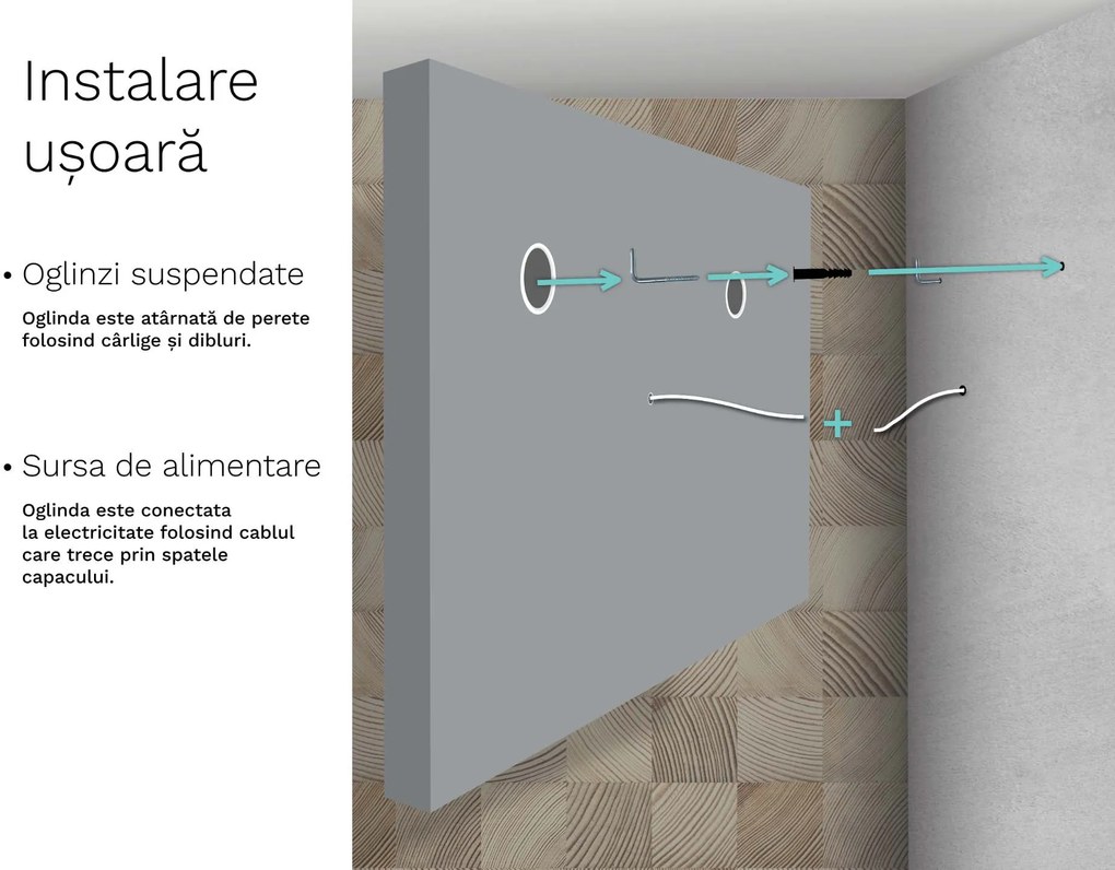 Oglindă LED rotundă C7 premium