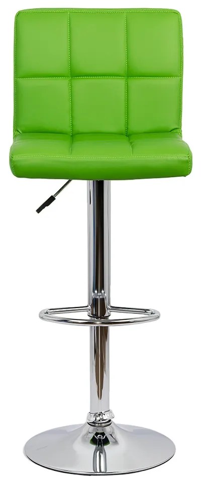 Scaun bar verde rotativ, reglabil pe inaltime, din piele sintetică ABS 191
