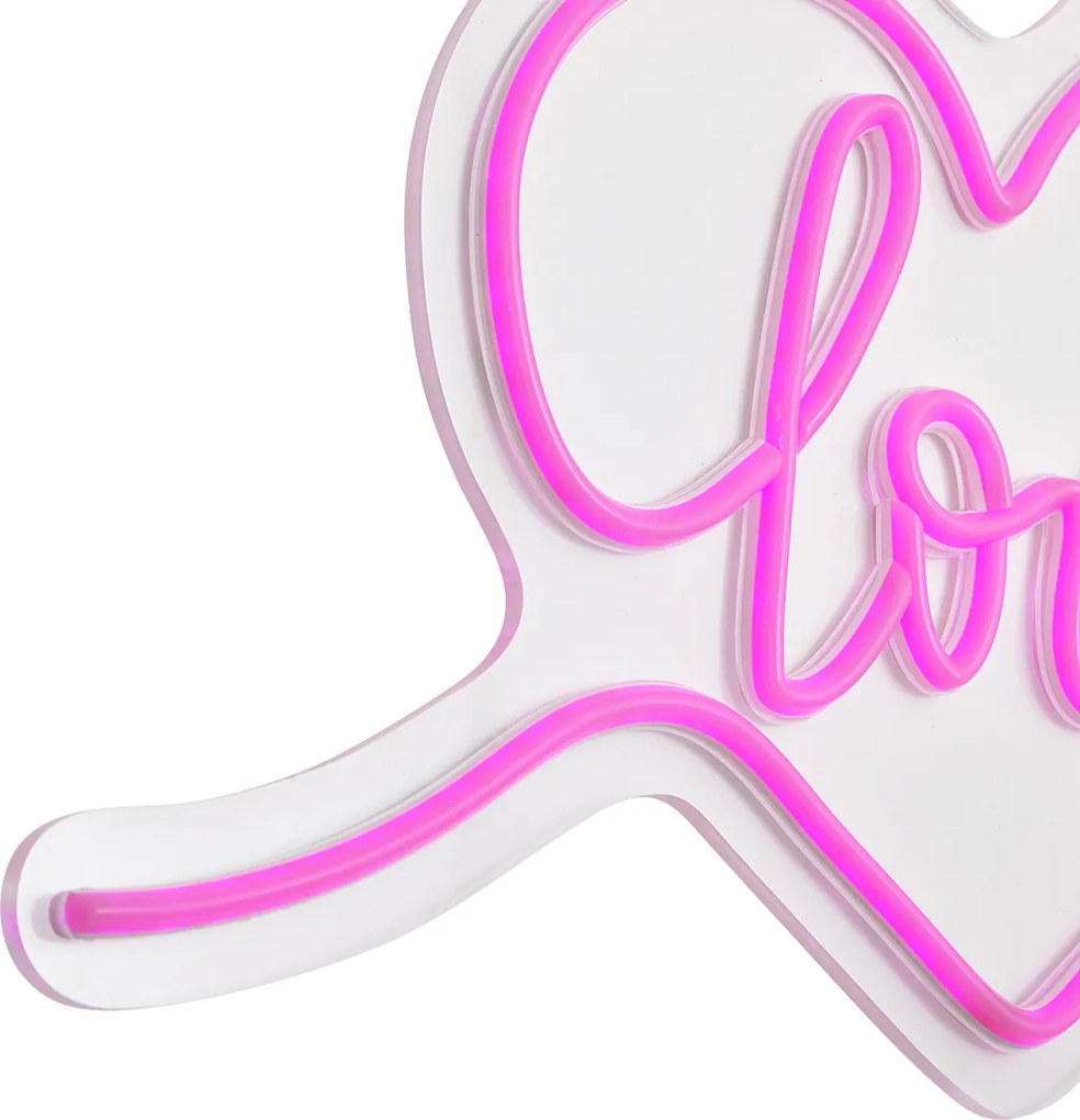 Lumină de perete neon roz incl. LED - Love