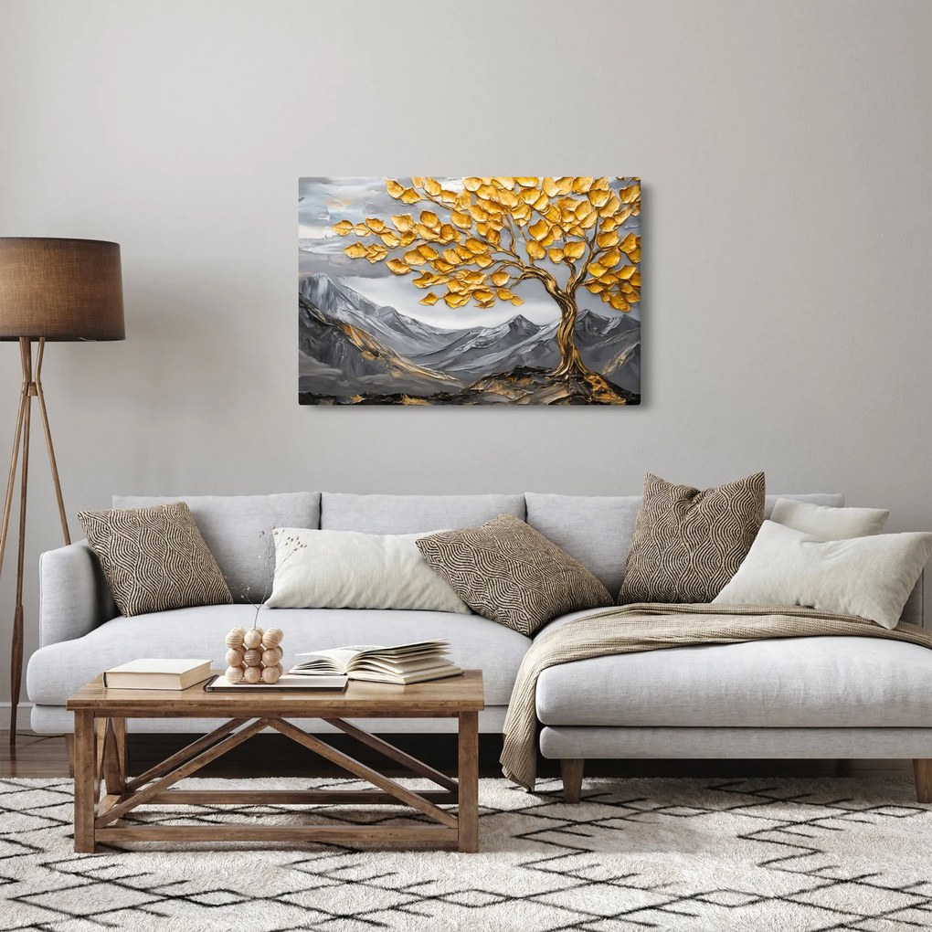 Tablou – Arbore cu frunze aurii (90x60 cm)