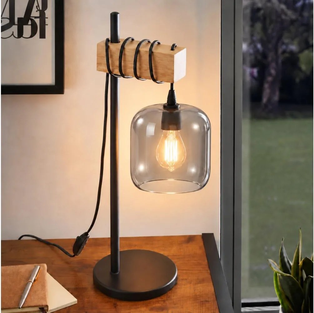 BRILAGI - Lampă de masă NUBILA 1xE27/40W/230V maro/negru/gri fumuriu