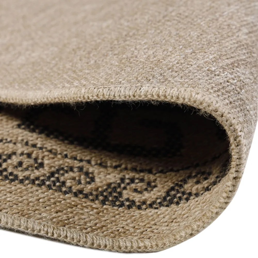Covor de exterior negru/bej rotund ø 80 cm Comilla – Ayyildiz Carpets