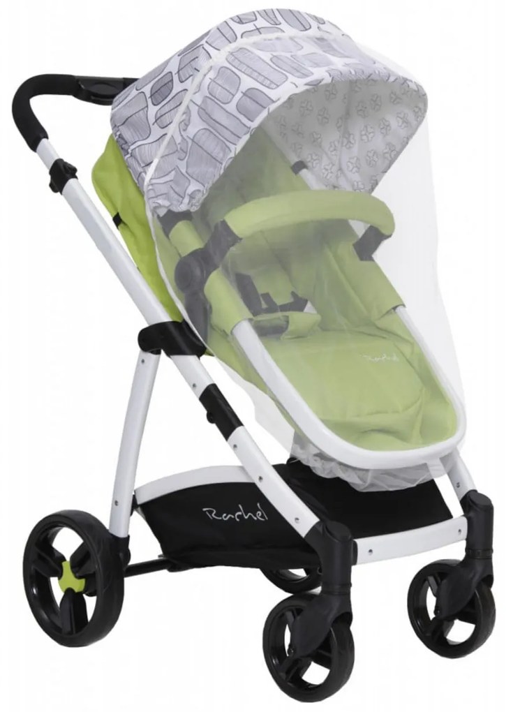 Carucior nou nascuti 2 in 1 NOVOKIDS™ Rachel PRO, Cu geanta bebe inclusa, Cadru aluminiu, Plasa insecte, Maner reglabil pe inaltime, Verde Aprins