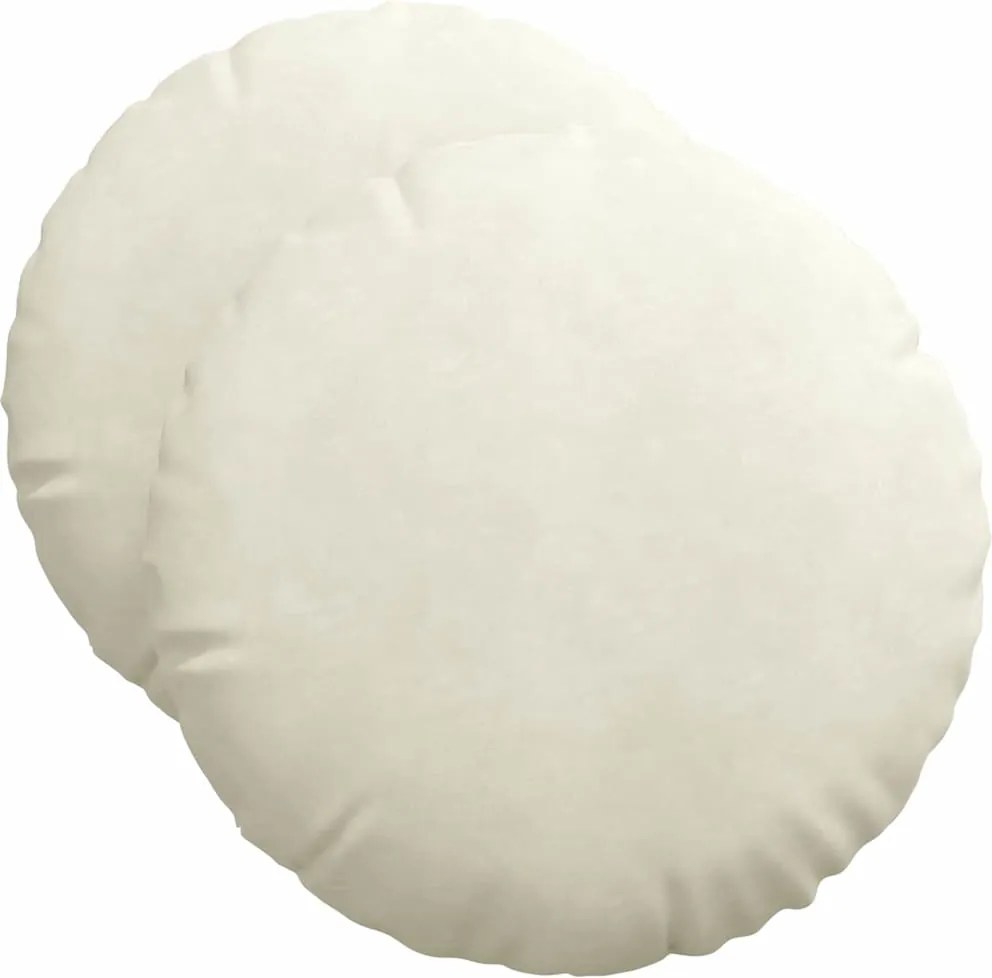 vidaXL Perne de Șezut 2 pcs Crem Ø 40 x 13 cm Catifea