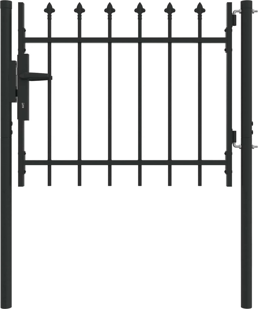 vidaXL Poartă de gard Gri 103 x 250 cm Oțel vopsit electrostatic