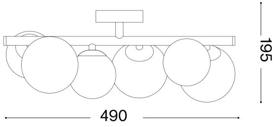 Lustră LED aplicată Ideal Lux PERLAGE 6xG9/3W/230V auriu/alb