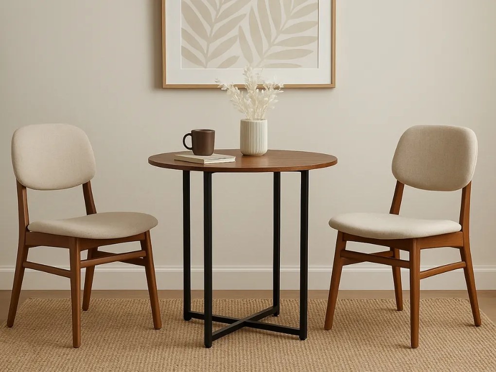 Masa rotunda de dining ALTO II 80 cm, decor maro rustic