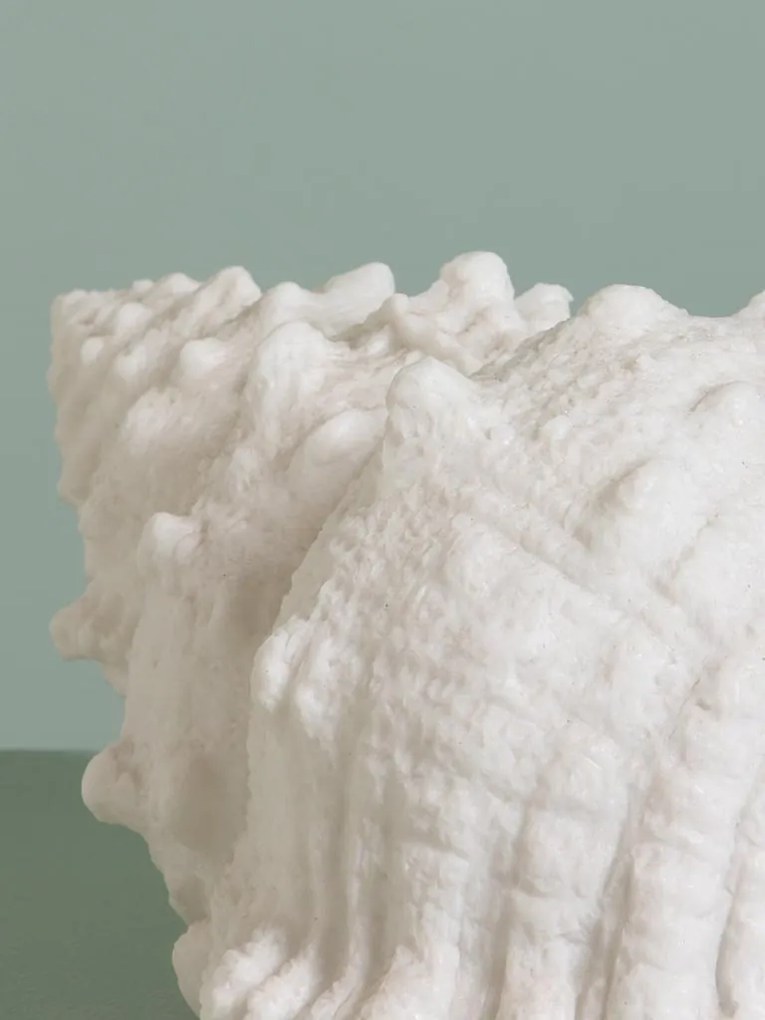 Lampa de masa in forma de scoica , din rășină si pulbere de piatra , "Shell"