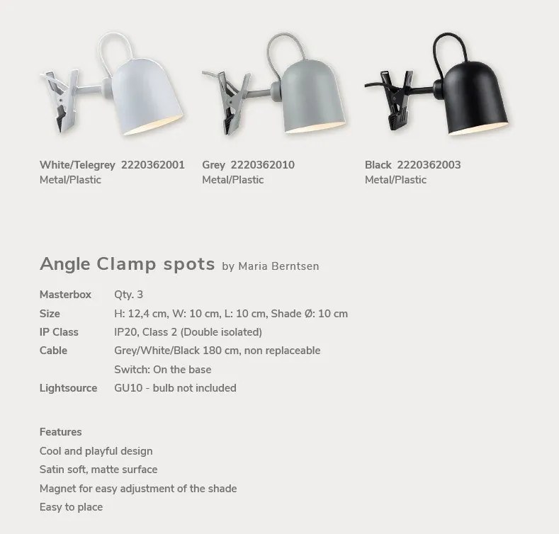 Aplica cu clips design modern Angle negru