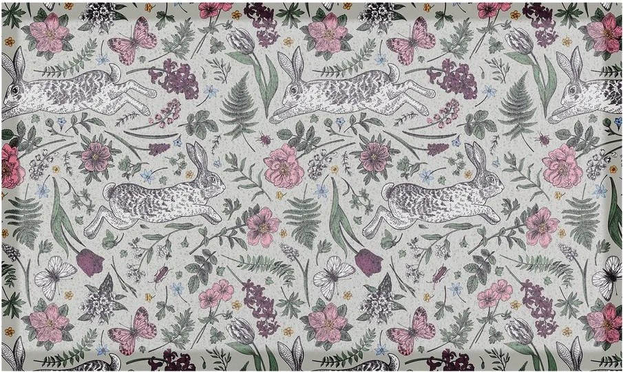Covoraș de intrare din PVC 40x70 cm Hare Wildflowers – Artsy Doormats