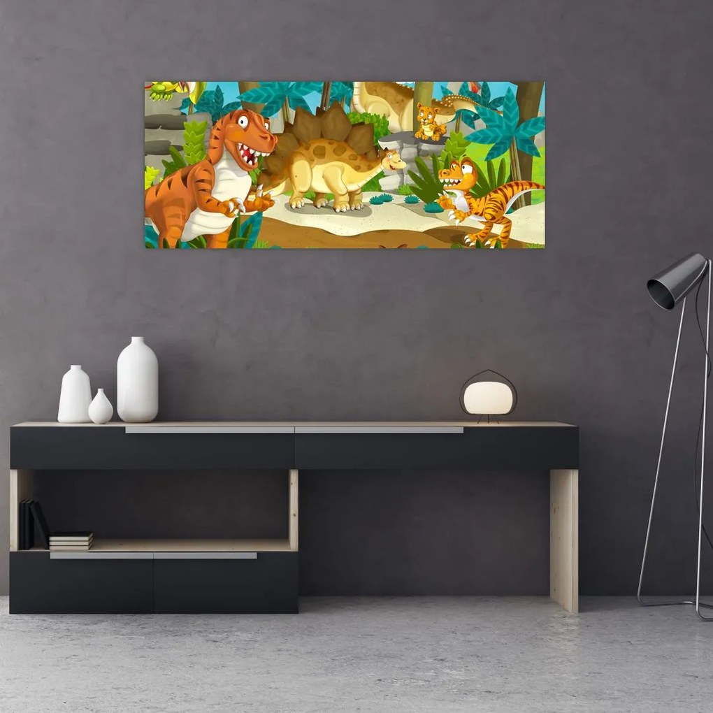 Tablou - Dinozaurii (120x50 cm)