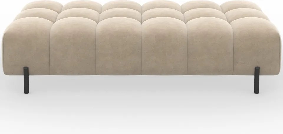 Taburet Tapitat cu Picioare Ferivo, 140x70x40 cm, beige velvet – Aura 18