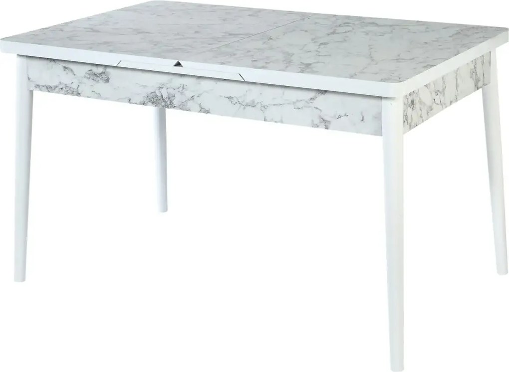 Set masa extensibila cu 6 scaune tapitate Homs cargold 250-30050 ALB-VERDE,170 x 80 cm