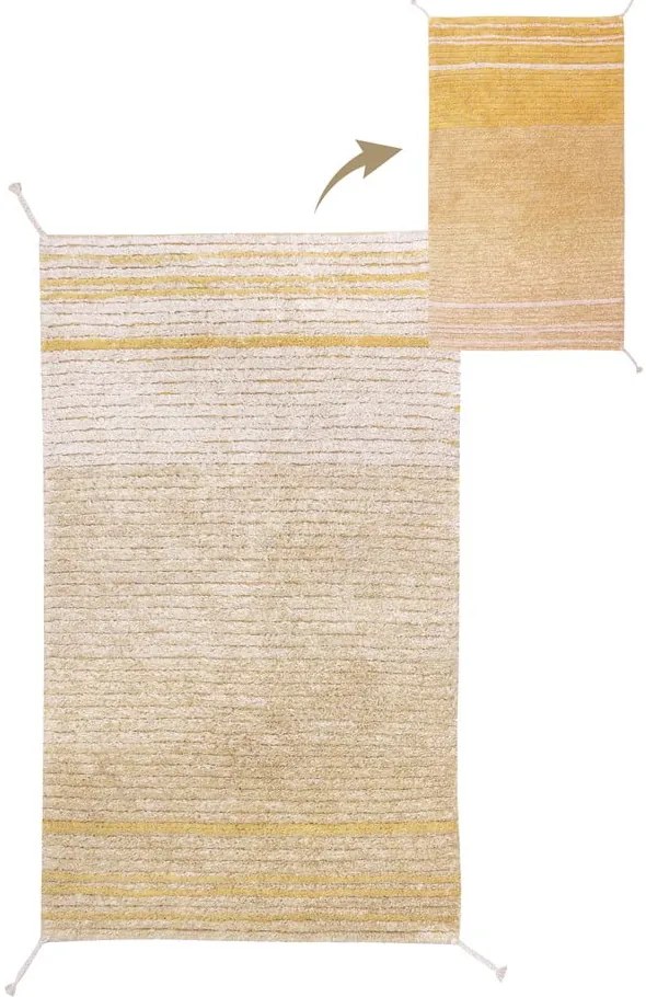 Covor galben ocru din bumbac 80x140 cm Twin Amber – Lorena Canals