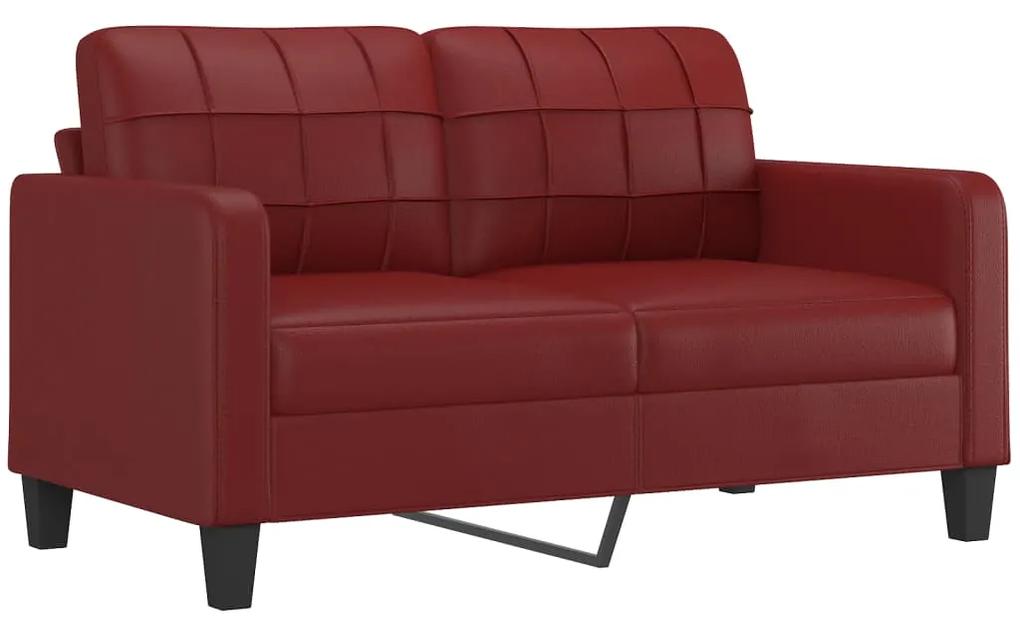 Canapea cu 2 locuri, rosu vin, 140 cm, piele ecologica Bordo, 158 x 77 x 80 cm