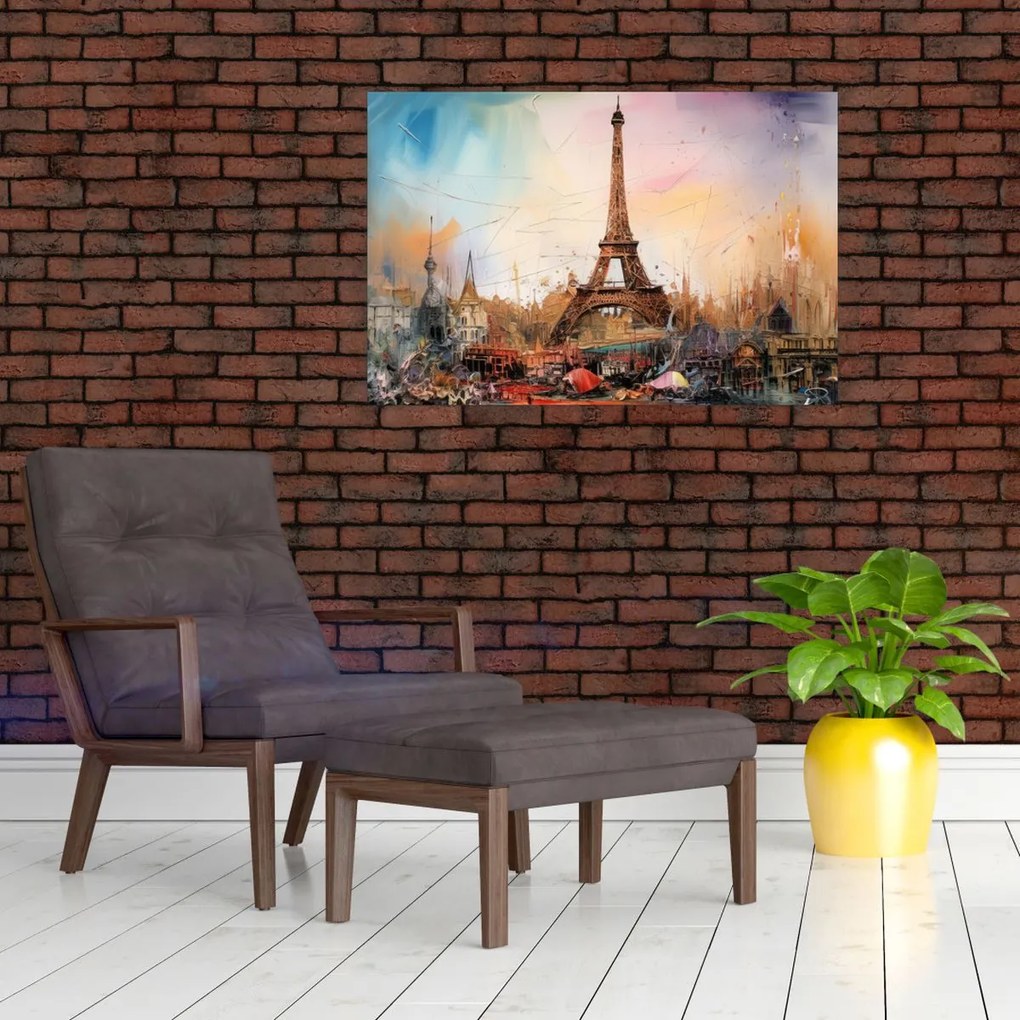 Tablou - Pictură a Turnului Eiffel (90x60 cm)