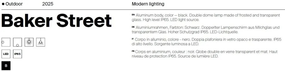 Aplica de perete LED iluminat exterior IP65 Street