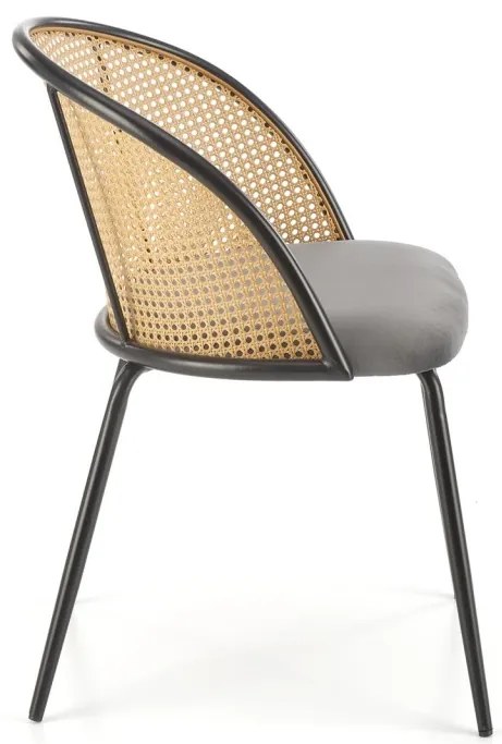 Scaun K508 ratan – velvet gri
