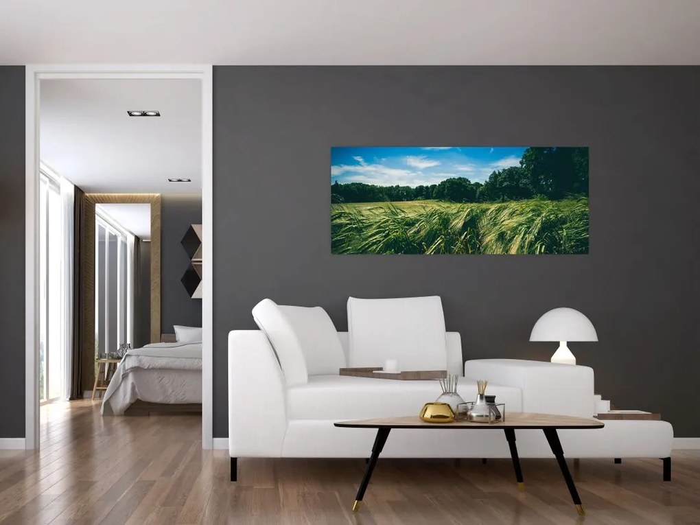 Tablou cu linca și pădure (120x50 cm)
