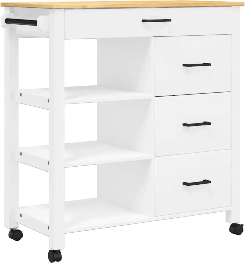 vidaXL Cărucior de bucătărie „MONZA”, 84x40x88,5 cm, lemn masiv de pin