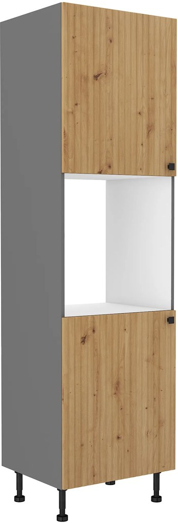 Dulap bucătărie pentru alimente pentru cuptor Avantoe 60 DP 215 2F (Stejar artisan + Antracit). 1049629