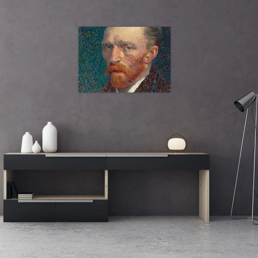 Tablou pe sticlă -  Vincent van Gogh, Self-Portrait, reproducere (70x50 cm)