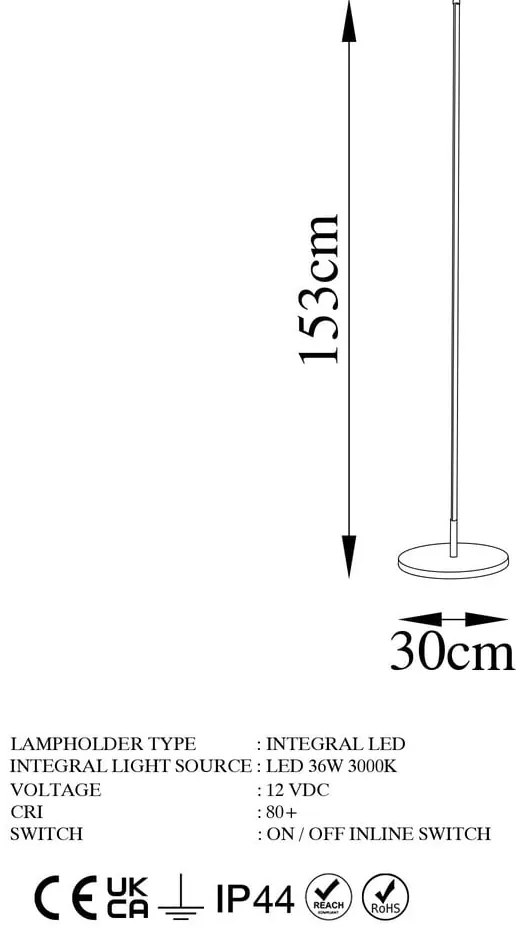 Lampadar auriu LED (înălțime 153 cm) Only – Opviq lights