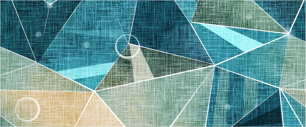 Tablou - Abstract turcoaz (120x50 cm)