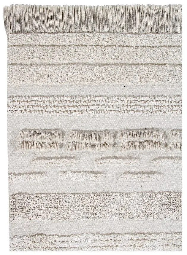 Covor gri deschis/crem lavabil/țesut manual din bumbac 140x200 cm Air Natural – Lorena Canals