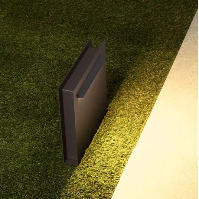 Mini Stalp de exterior LED 3000K, IP67 RECTO H-23cm gri inchis