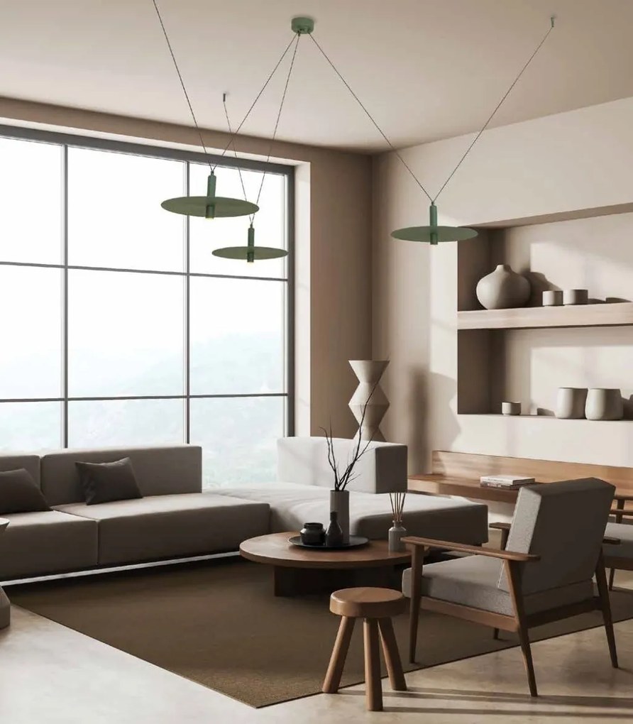 Lustra LED decorativa design modern Kurt 3L verde