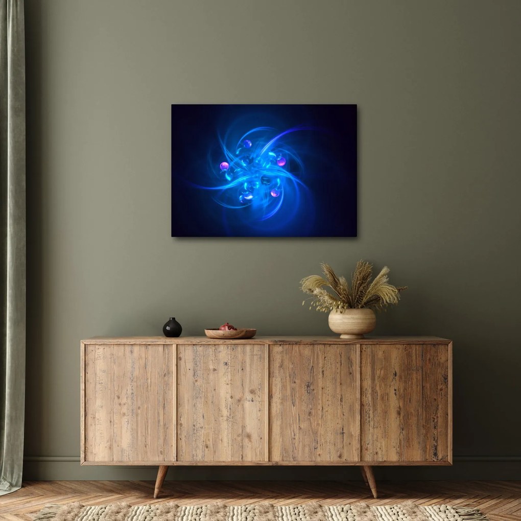 Tabloul modern cu abstracțiune albastră (70x50 cm)
