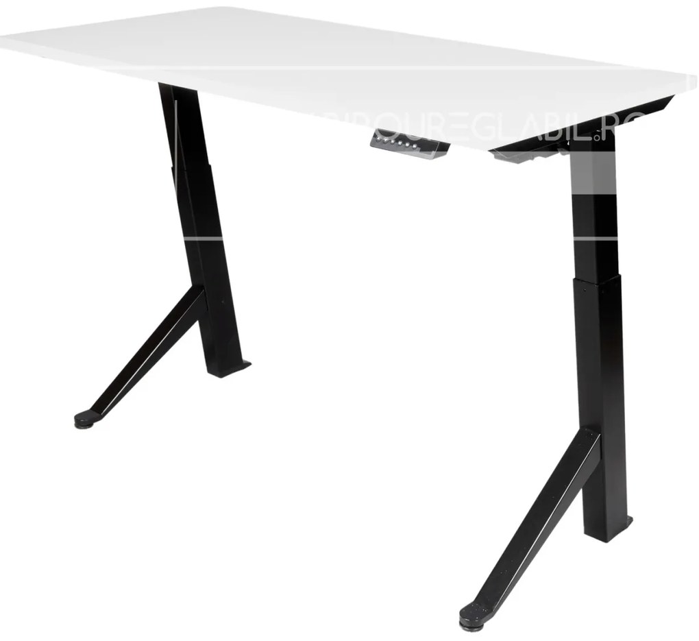 Birou reglabil electric TerrA2Y Black-cadru in Y / profil cadru negru (Dimensiune blat: 137x67 cm, Culoare blat: Alb 25mm)