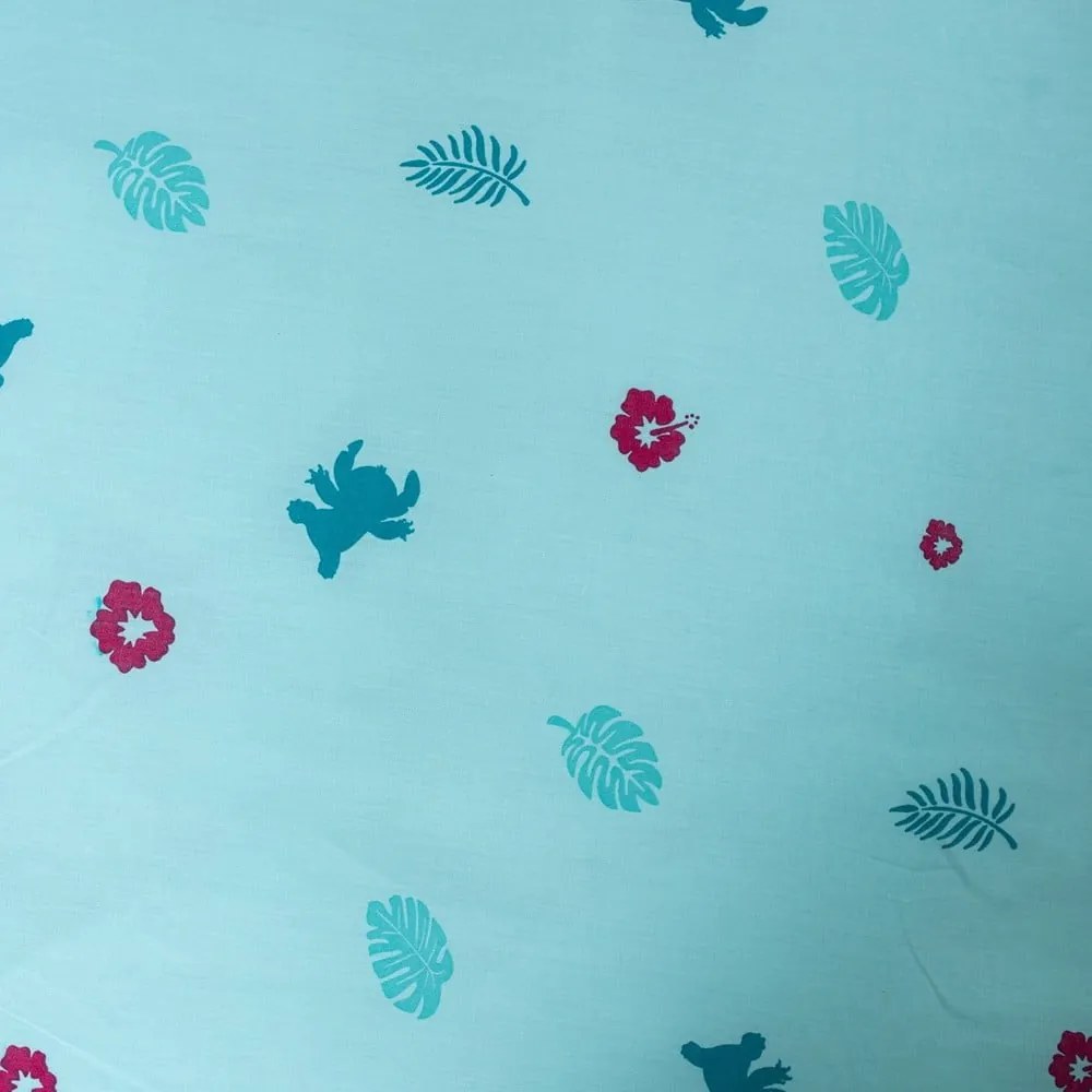 Lenjerie de pat pentru copii albastră din bumbac pentru pat de o persoană 140x200 cm Lilo a Stitch "Hawaii" – Jerry Fabrics