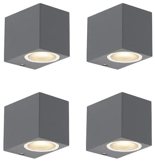 Set de 4 aplice moderne gri închis IP44 - Baleno