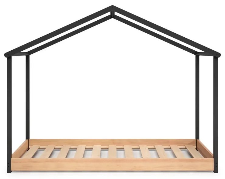 Pat pentru copii Marckeric Arthur, 90 x 190 cm, gri antracit