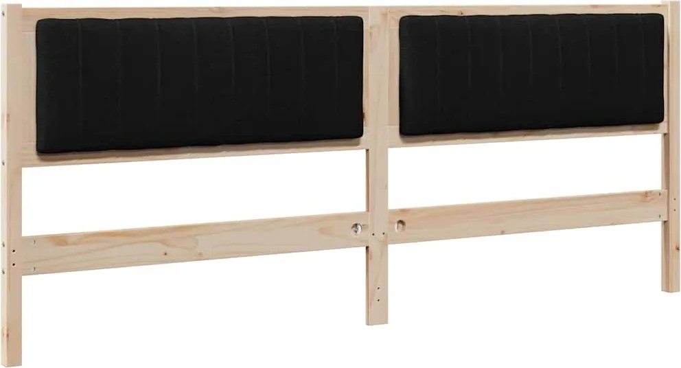 vidaXL Tăblie tapițată cu headboard Maro 200 cm Lemn de pin masiv