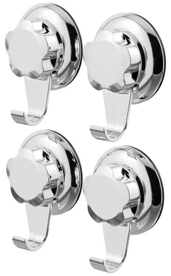 Cârlige argintii 4 buc. autoadezive din plastic Bestlock – Compactor