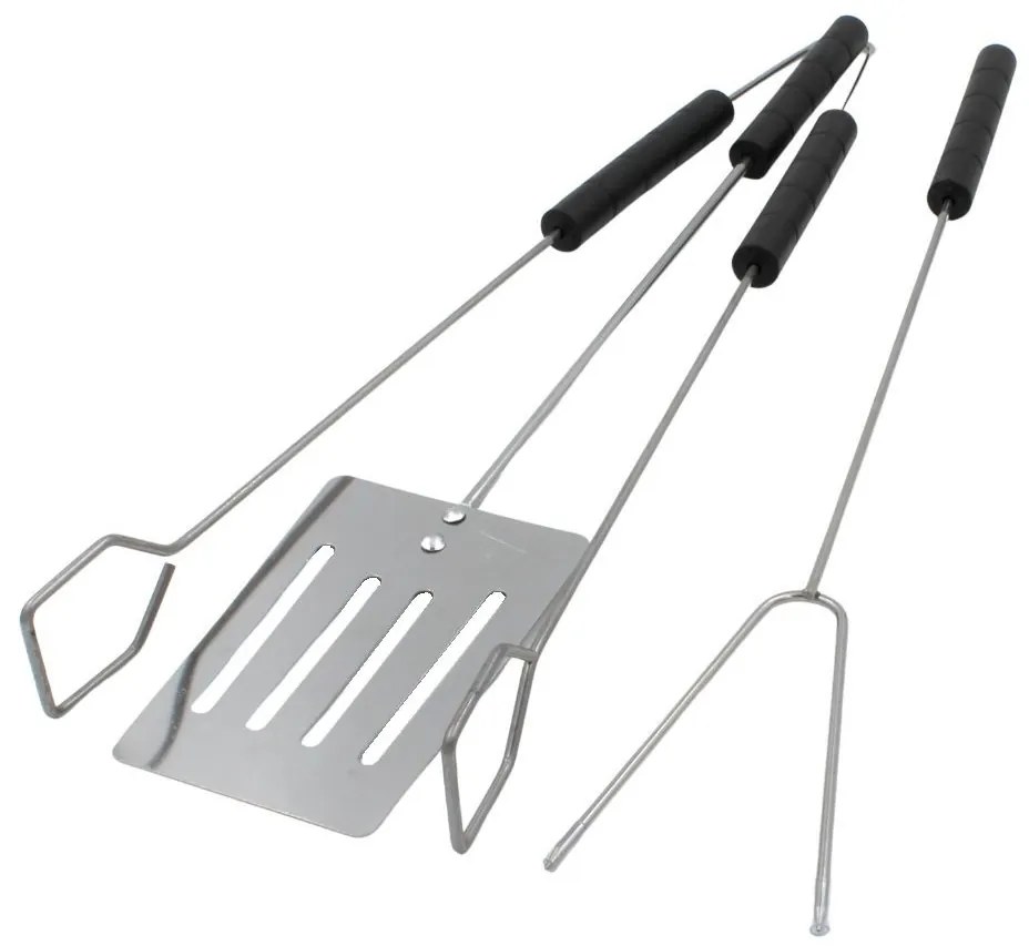 Set 3 ustensile inox pentru grătar