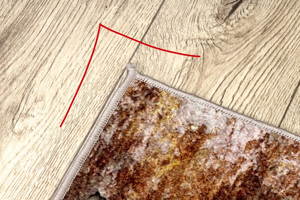 MIRO 51709.803 covor lavabil Absztrakció anti-alunecare - albastru / aur - SECUNDAR-COTATI PRODUSUL