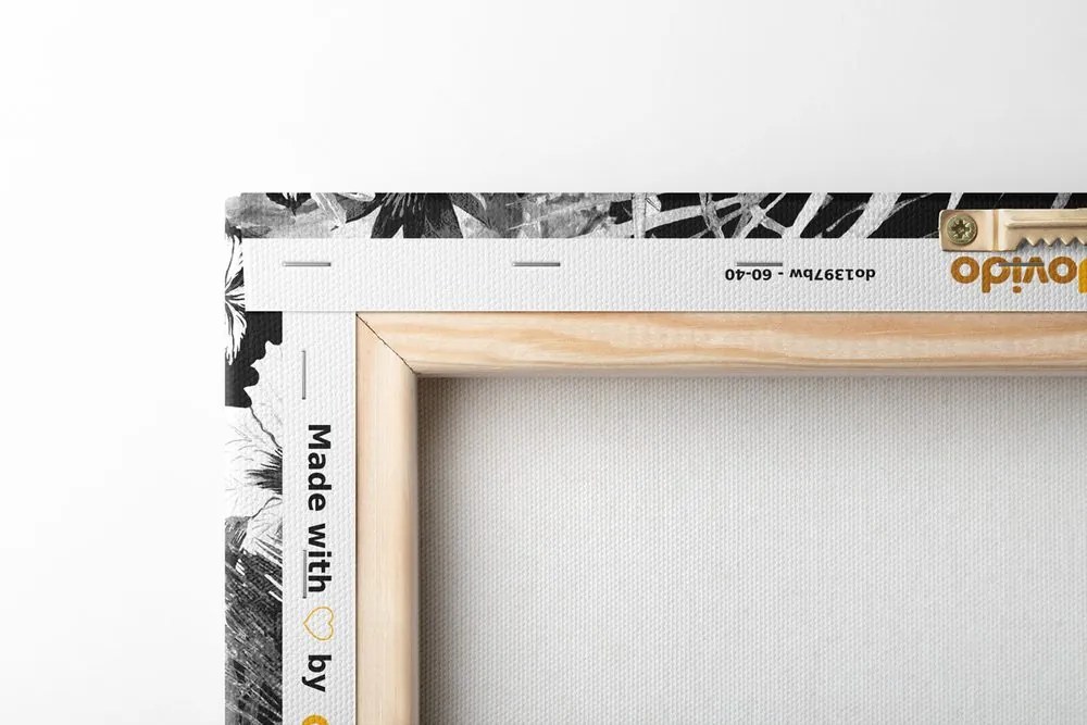 Tablou Budha pe un fundal exotic în design alb-negru
