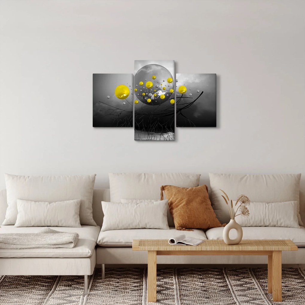 Tabloul - bile abstracte galbene (90x60 cm)